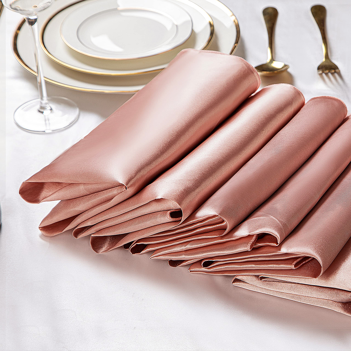 12PCS Wedding Red Satin Napkin 30x30cm Soft Table Napkins for Year Christmas Decoration Party Dinner Table Decor