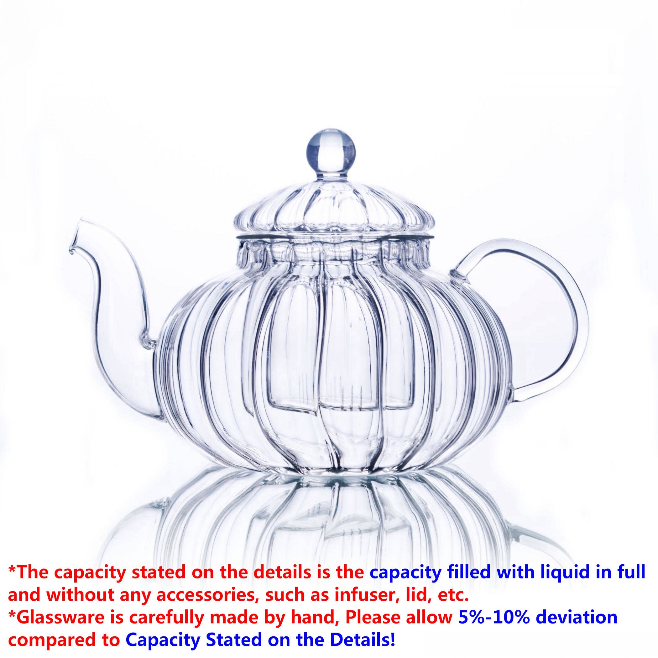 1x Kürbis-förmigen Glas Tee-einstellen E-1 * 615ml Wärme-breiter Teekanne + 6*35ml tassen + 1 * Wärmer