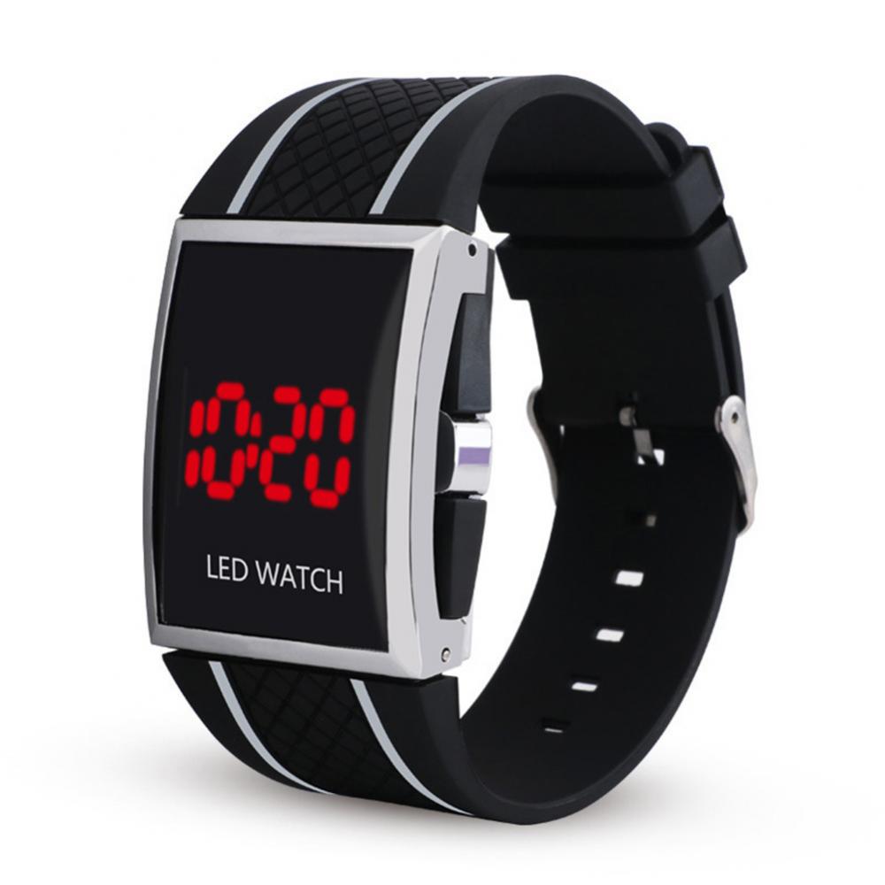 Montre-bracelet électronique LED pour hommes, , Aviation, pilote, compteur de vitesse, sport, voiture, cadran numérique, horloges: Black  White