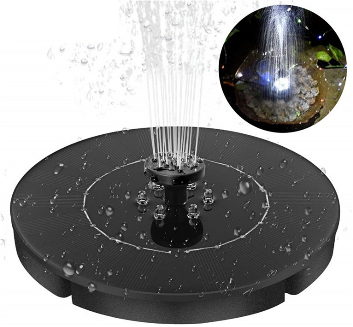 LED Schwimm Solar- Brunnen Garten Wasser Brunnen Schwimmbad Teich Dekoration Solar- Tafel angetrieben Brunnen Wasserpumpe Garten Dekoration