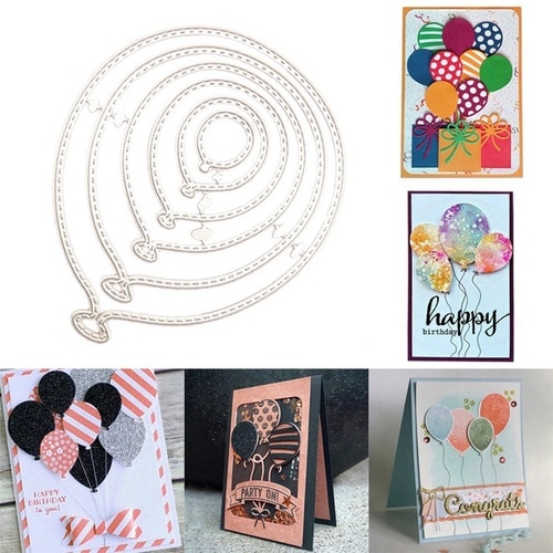 6 unids/lote 105*88mm globo Ballon de corte muere en relieve plantilla para álbum de recortes de plantilla de bricolaje golpe manualidades de papel