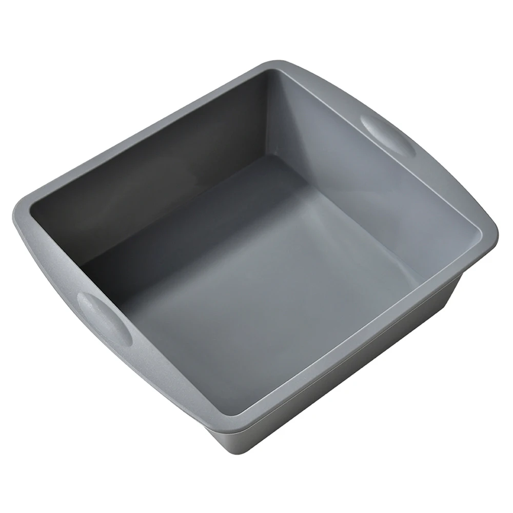1/4Pcs Silicone Square Cake Plate Non-Stick Brownie Pot with Anti-Slip Handle Oven and Air Fryer Safe Perfect for Baking Cakes: army green