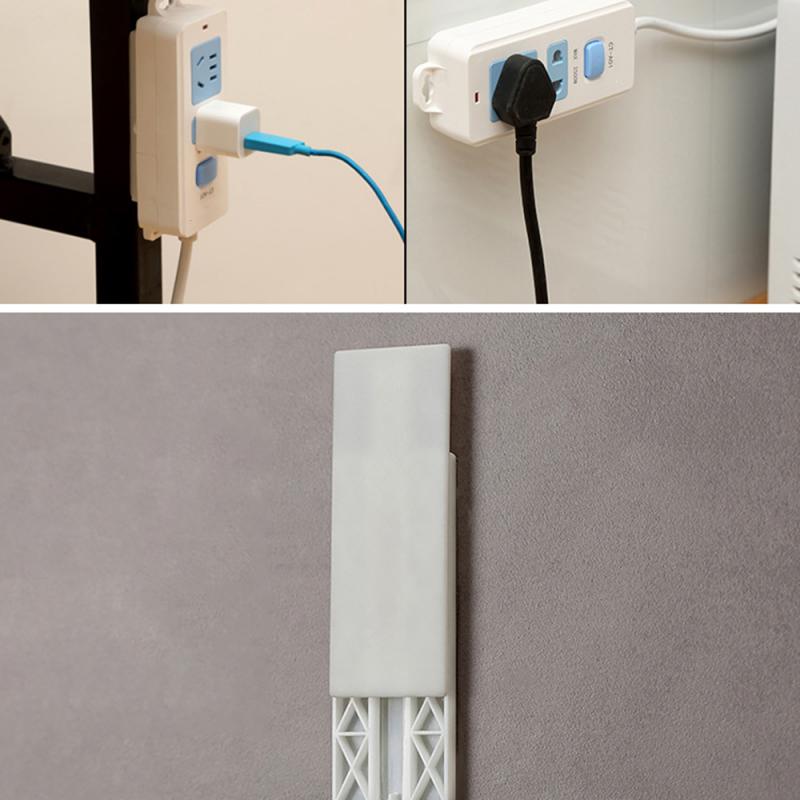 No Paste On Wall-Mounted Sticker Punch-free Plug Fixer Home Self-Adhesive Socket Fixer Cable Wire Organizer Power Strip Holder