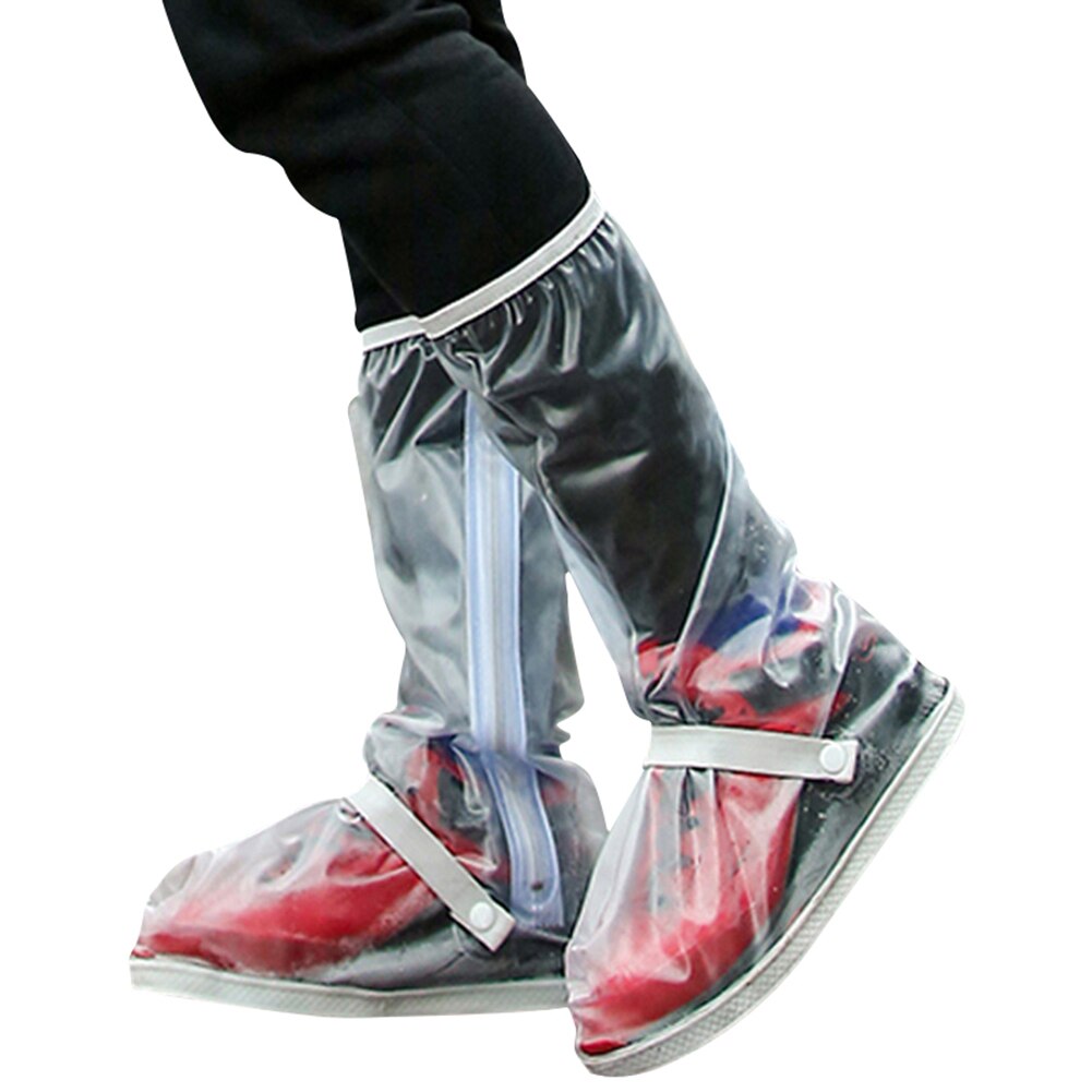 hoch oben Wasserdichte Schuhe Abdeckungen für Außen Motorrad Radfahren Regenschutz für Schuhe DJA88: Weiß / XL