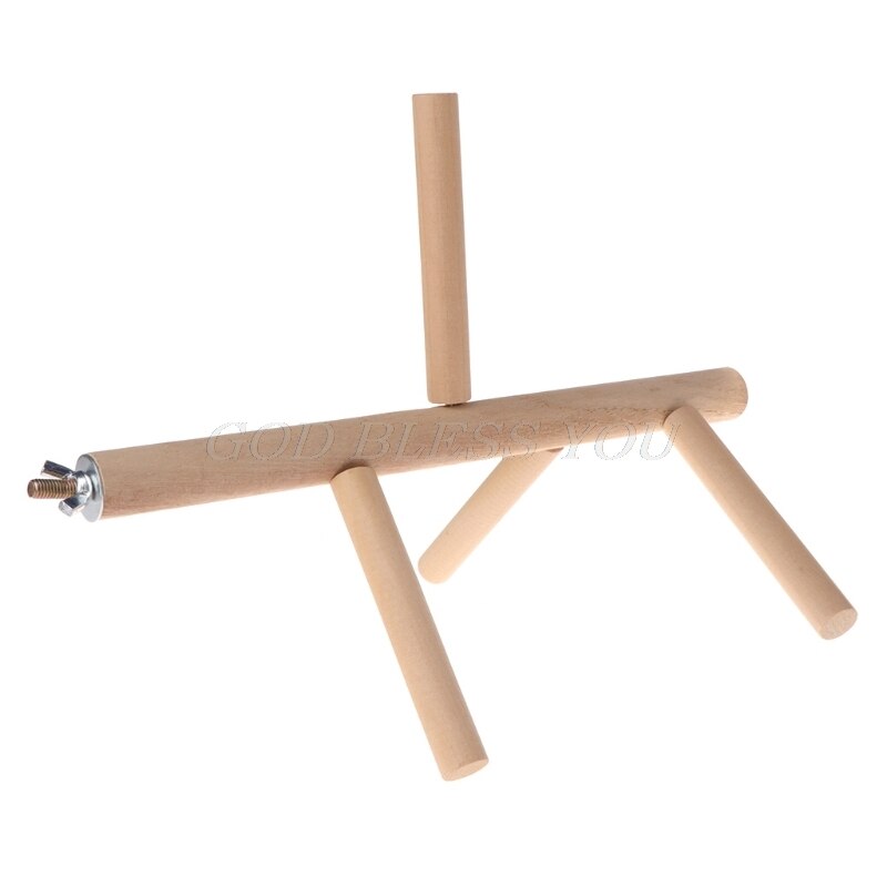 Perca de loro de 4 capas, juguete de etapas, escalera giratoria de madera Natural, jaula de pájaros, accesorios de periquito, columpio, juguete para hacer ejercicio,