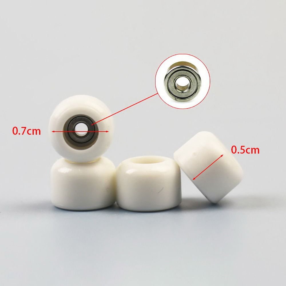 4Pcs Bearing Wheel PU Metal Urethane Fingerboard Wheels CNC Mini Finger Skate Board Accessory