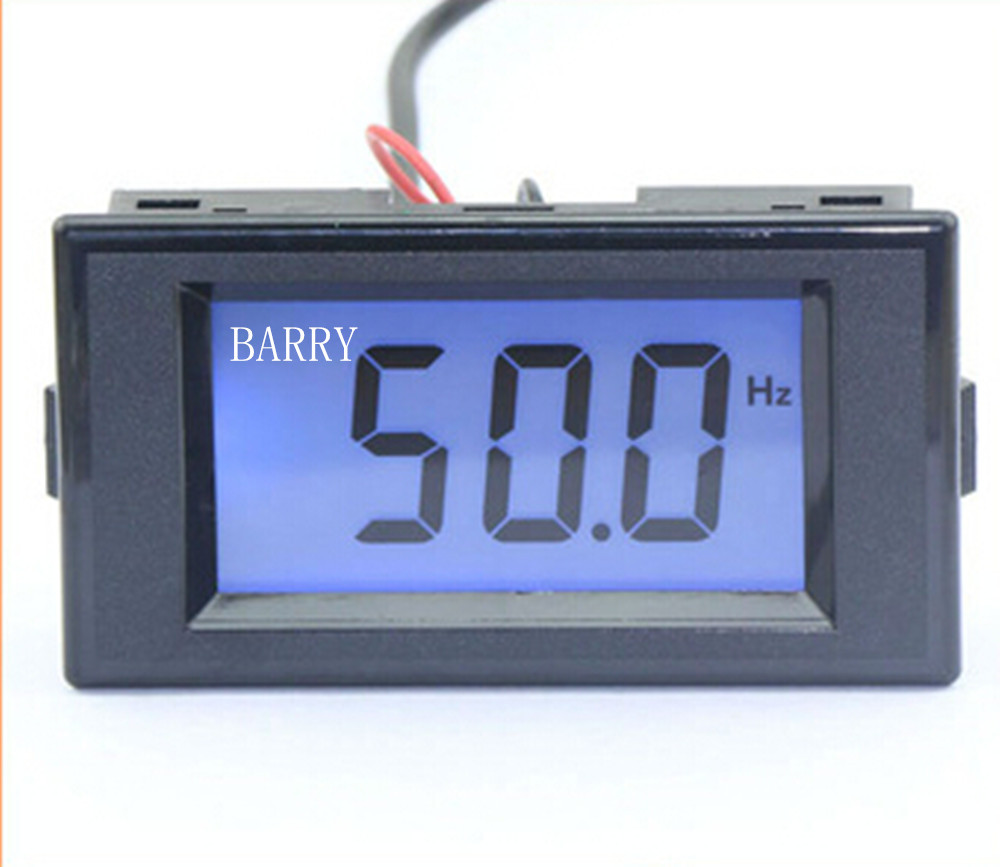 Digital lcd frekvensmåler  ac80-300v frekvens panel hertz meter frekvens tester skærm 10-199.9hz blå baggrundsbelysning