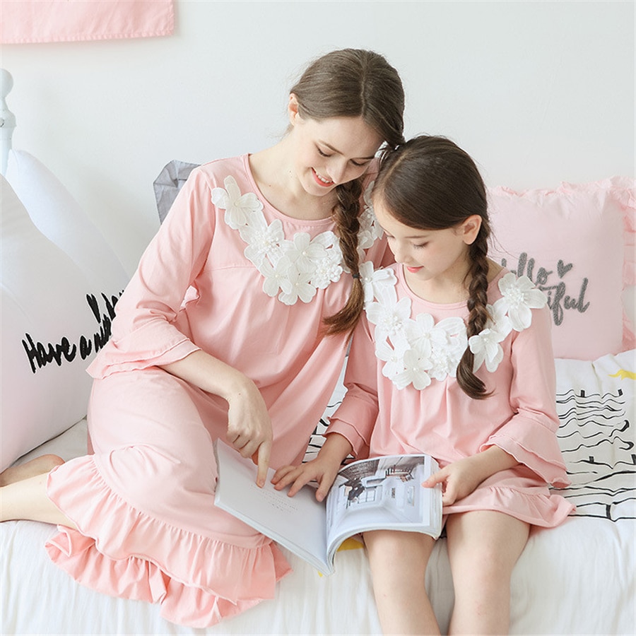 Toddler Nightgown Princess Sleep Pajamas Long Sleeve Summer Nightgown Girls Sleeping Dress Home Girls Nightwear Girls Night Out