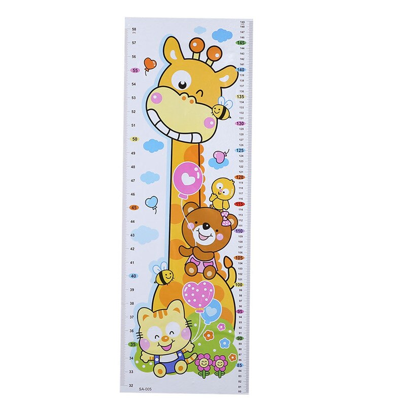 24.7cm*75.5cm Baby Children Height Sticker Cartoon Animal Growth Height Chart Wall Sticker