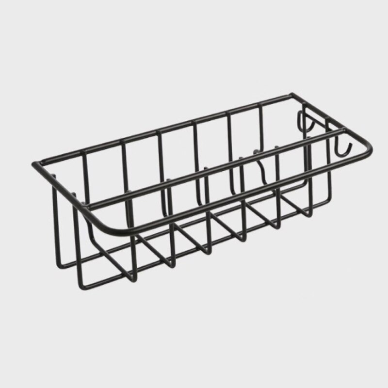 Zelfklevende Ijzer Sink Rag Rekken Wall Mounted Spons Afvoer Opslag Planken Rekken Aanrecht Accessoires Badkamer Organizer: Black