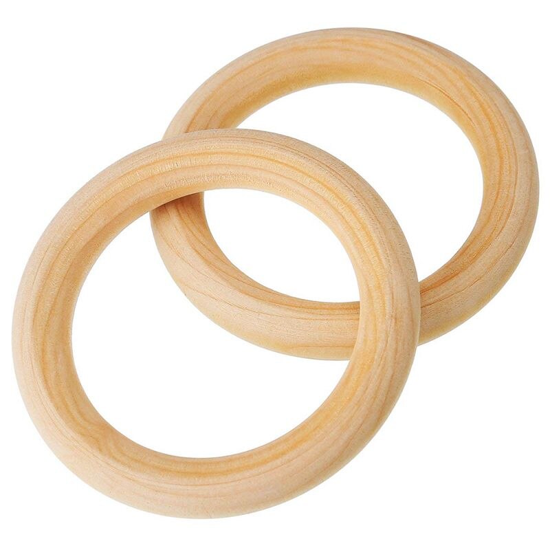 ! 20 Pack Wood Rings Wooden Rings For Craft, Ring Pendant And Connectors Jewelry Making 70mm