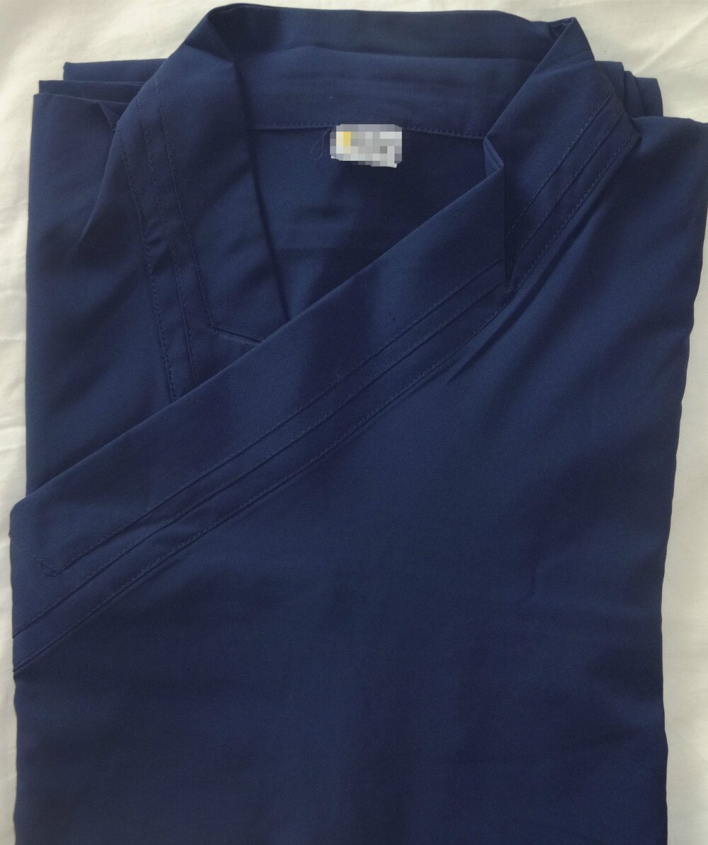 unisex Taoist clothing Tai chi uniforms Garments Taoism performance kung fu exercise long robesmartial arts suits dark blue