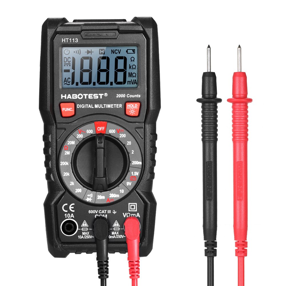 Digitale Multimeter 2000 Counts Portable Multi Meter Voltmeter Amperemeter Ohmmeter Meten Ac Spanning Weerstand Test