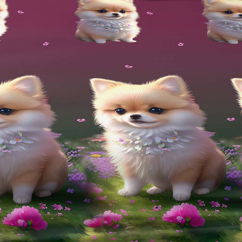 1 Liebe Hund Pomeranian gemustertes mattiertes Bettlaken, bedruckter Bettbezug für Schlafzimmer, Bettwäsche (ohne Kissenbezüge)