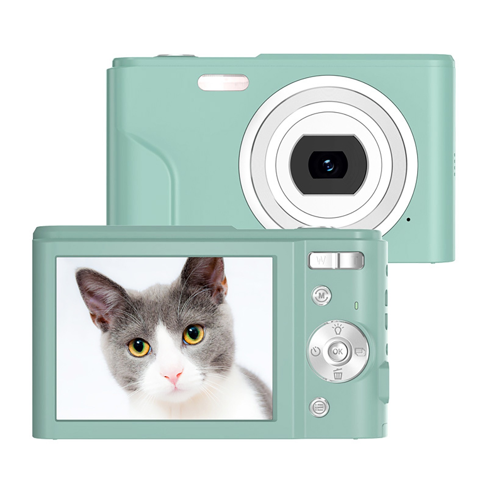 Digitalkamera fhd 1080p 36.0 megapixel vlogging kamera 16x digital zoom lcd skærm kompakte bærbare minikameraer til børn: Grøn