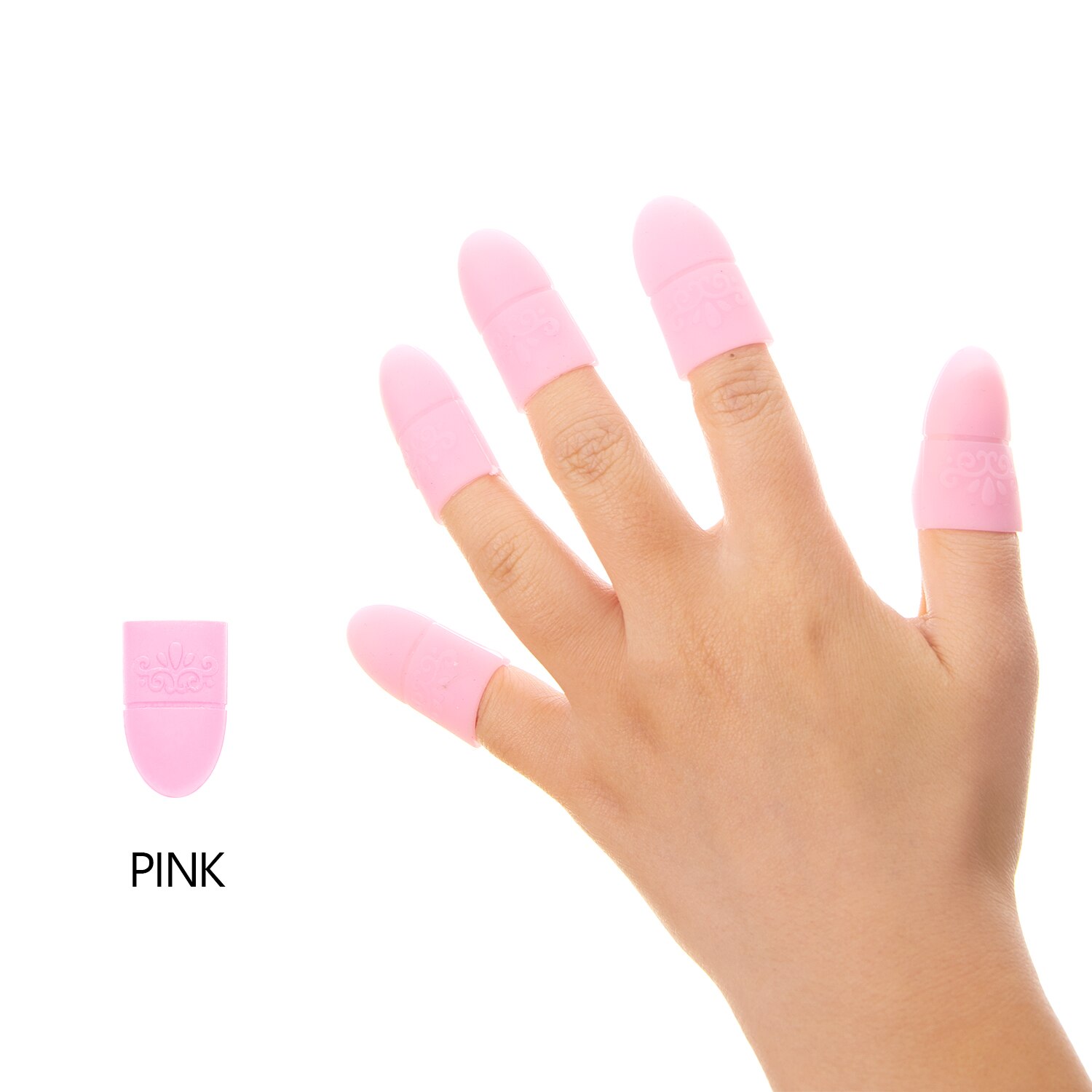 Wearable Nail Soakers Pad Holder UV Gel Polish Remover Caps Tips Acrylic Off Nail Art Removal Tools Reusable Silicone: Pink