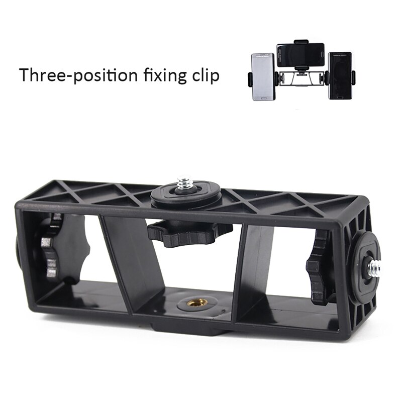 Sturdy Tripod Mount Plate clamp for iphone Mobile Phone Live Bracket Three-position fixing clip universal LED Ring Light Kit 1/4