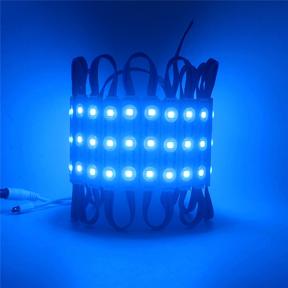 20pcs/lot 5050 Chip 3 LED Injection Module Lighting 12V IP67 Waterproof 4pin RGB Led Modules Ultra Bright Sign Strip Backlight