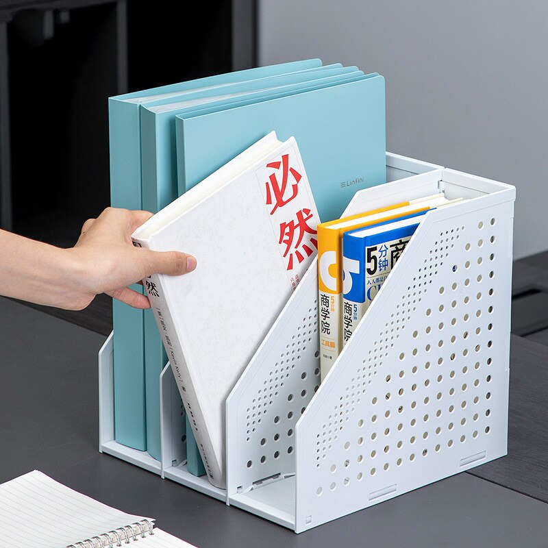 Stretchable File Organizer Box Office Desk File Tray Foldable Magazine Holder Stand