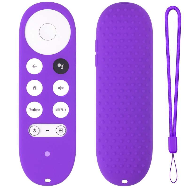 Siliconen Case Voor Chromecast Voor-Google Tv Voice Remote Shockproof Beschermhoes Voor Chromecast Voice Afstandsbediening: purple