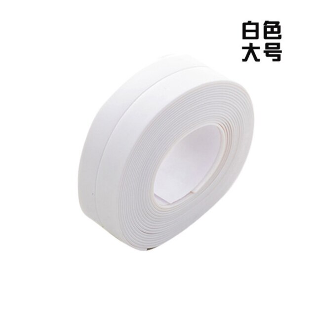 3,3 m * 38/22mm Badezimmer Dusche Waschbecken Badewanne Abdichtung Streifen Band Weiß PVC Selbst-klebstoff Wasserdicht wand Aufkleber Bad Küche: White big
