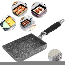 Japanese Style Stone Frying Pan Non-Stick Pan Square Fried Egg Roll Cooker Induction Cooker Universal Pan Omelette Pot 30E