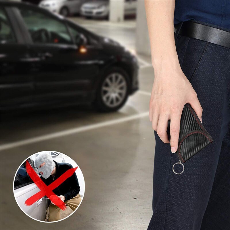 Tyverisikring nøglefri indgang til bilnøgle dækning rfid signal stråling blokering farady taske bil nøglebog
