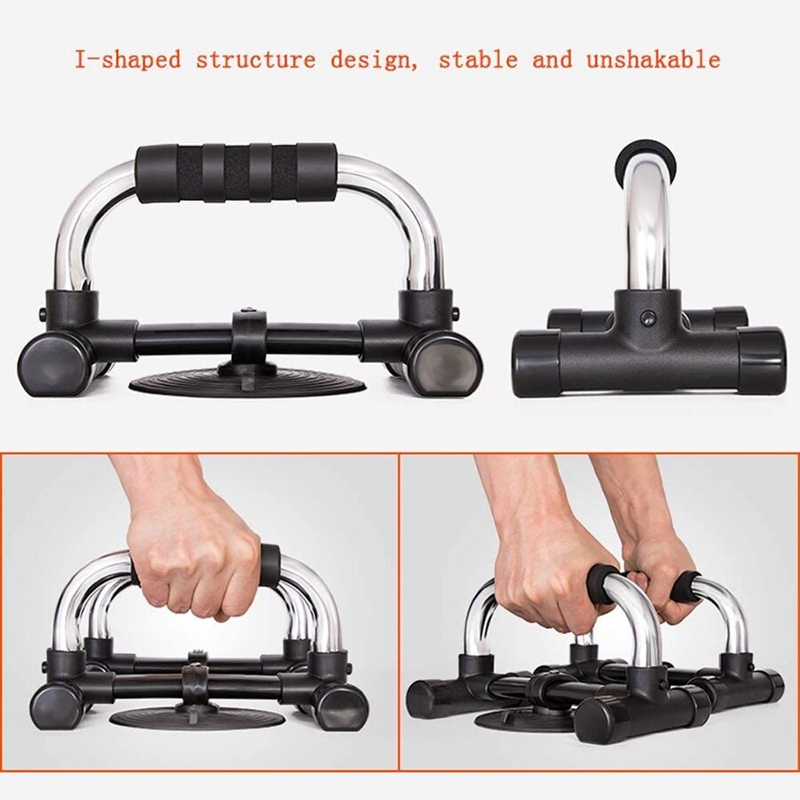 2 Pcs Suction Cup Push-Ups, I-Shaped Push-Ups Sports Training Chest Muscles Strength Training, Sit-Ups Auxiliary Bracket: Default Title