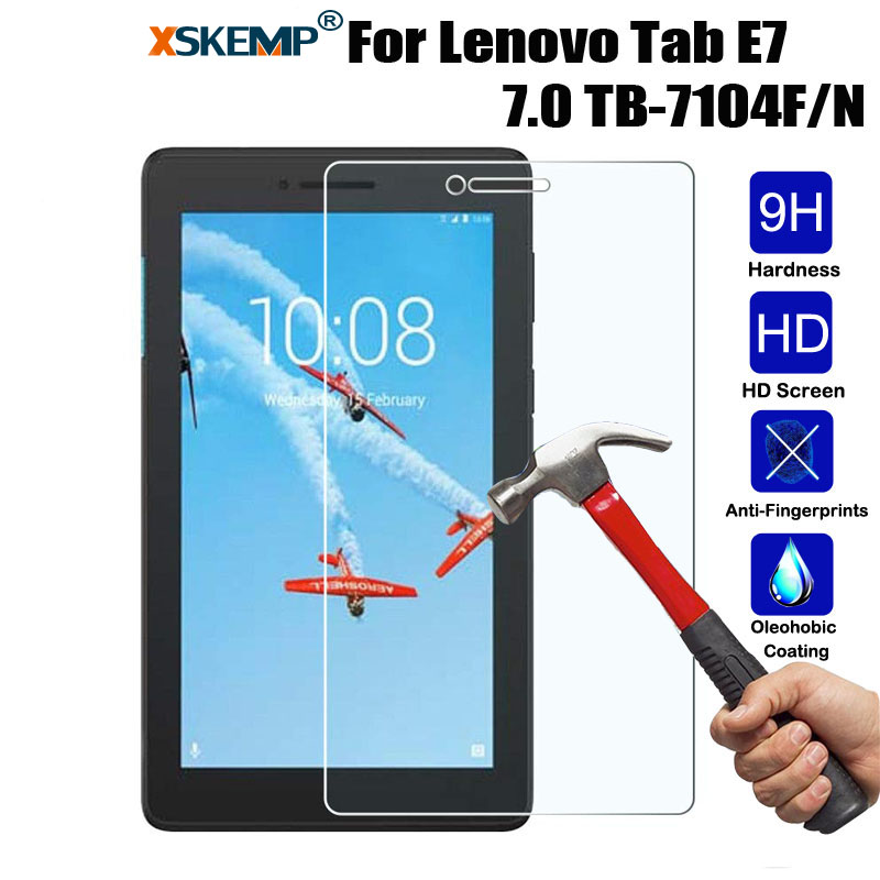 XSKEMP Ultra Slim Shockproof Kickstand Folding PU Leather Flip Case Cover Skin For Lenovo Tab E7 7.0 TB-7104F/N With Pen Stylus: Tempered Glass Film
