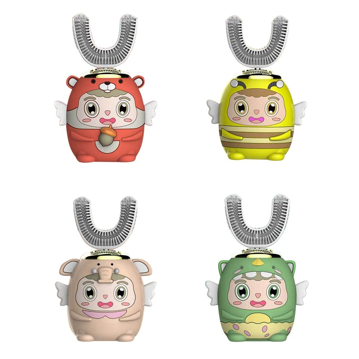 Children 5 Modes Automatic U Type Electric Toothbrush Intelligent Ultrasonic Toothbrush for 2-14 Years Old