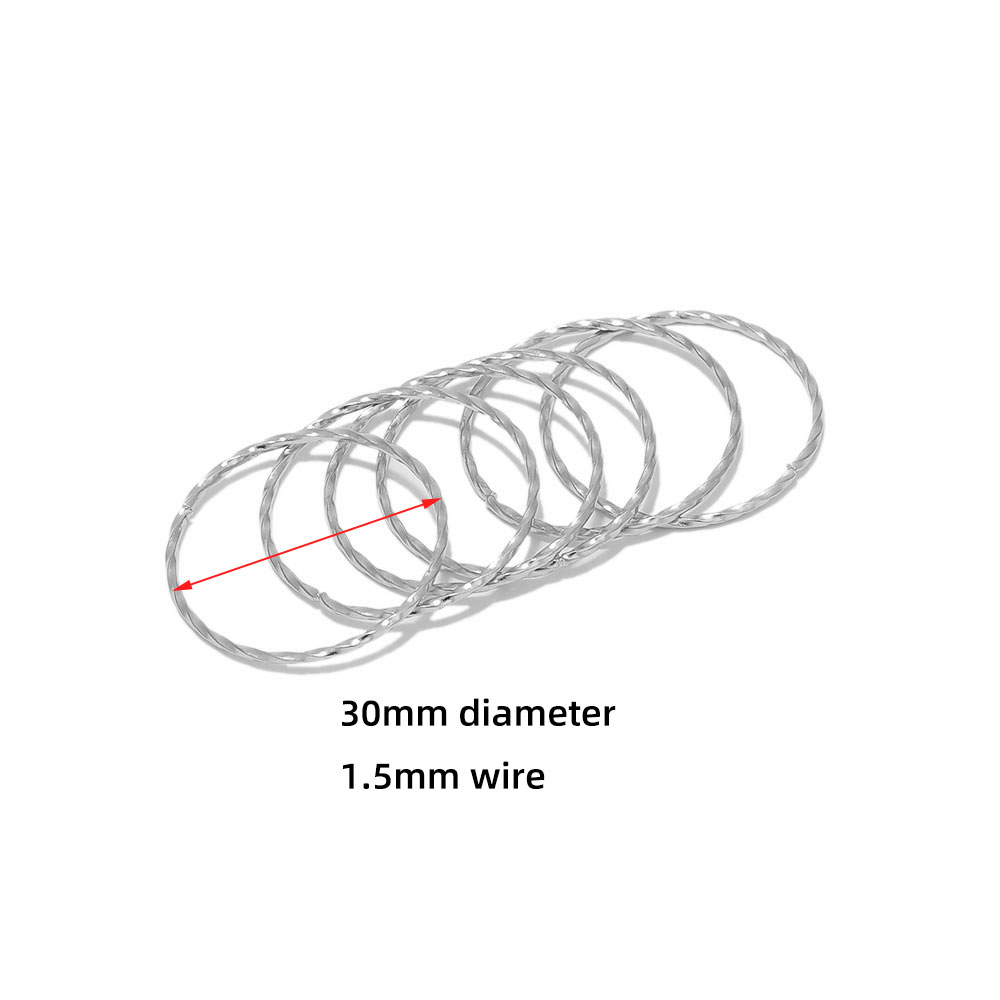 10 Uds. De pendientes de acero inoxidable, aros retorcidos, círculos en espiral, alambre para oreja, colgantes, conectores, suministros de joyería DIY: Verde