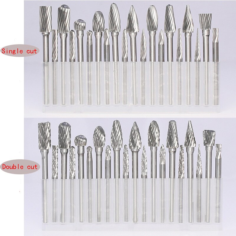 20PCS Tungsten Carbide Milling Cutter Rotary Burr Files Metal Rotary Drill Bit Electric Grinding Set For Metalworking
