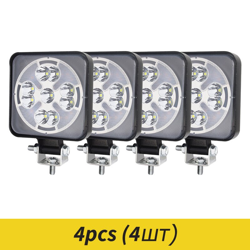 Auto Led Spot Flood Verlichting Combo Beam 3030 Smd Dc 12-24 Volt 63 Watt 6500K 3000K Voor Vrachtwagen 4X4 4WD: 4 PCS