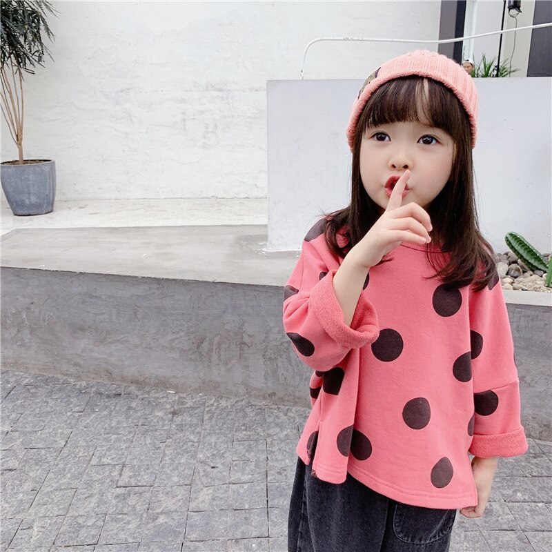 Baby Meisjes Sweatshirt Peuter Kinderen Meisje Schattige Dot Lange Mouw Tops Hoodie Baby Meisjes Jas Bovenkleding Casual Truien