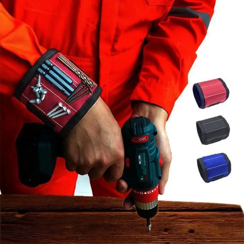 Bracelet magnétique pour maintenir les vis, les clous, les forets, les ceintures porte-outils de poignet avec aimants puissants, organisateur de boîte à outils