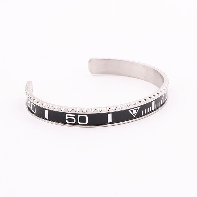 Bracciale rigido da uomo in acciaio inossidabile 316L con numeri di velocità in acciaio inossidabile 316L: 9