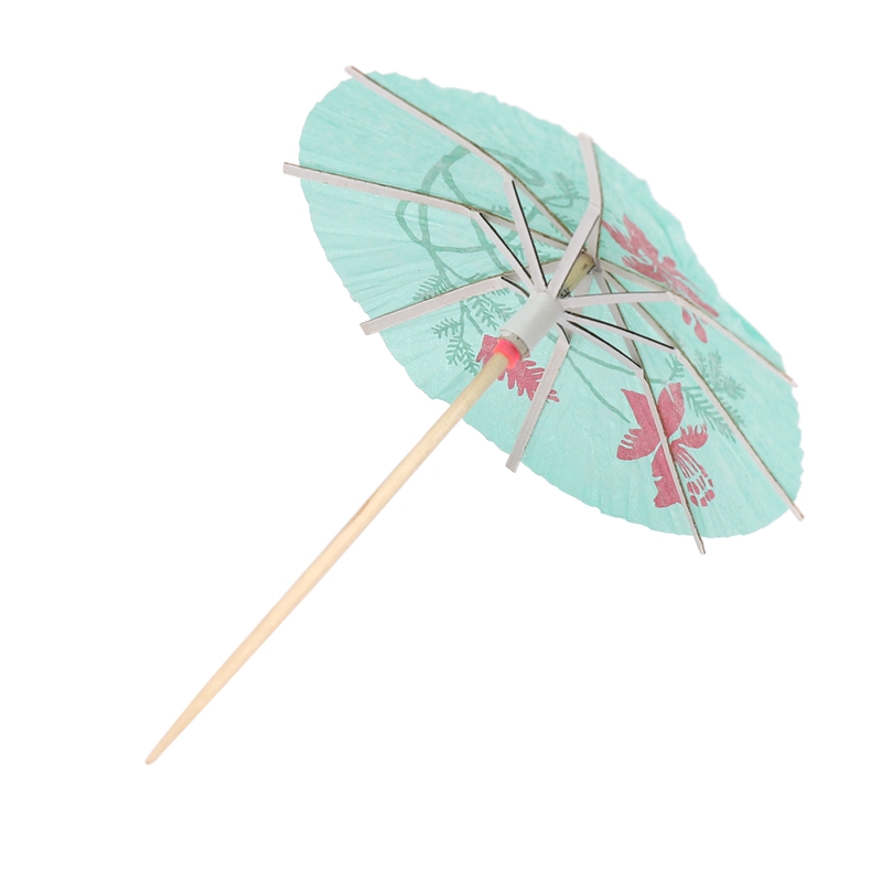HOWAB Cocktail deco paraplu accessoires: 135 stuks cocktailparaplu's met tandenstoker hout, papieren paraplu's voor zomerfeest, mini parasol decoratie palmen Hawaii