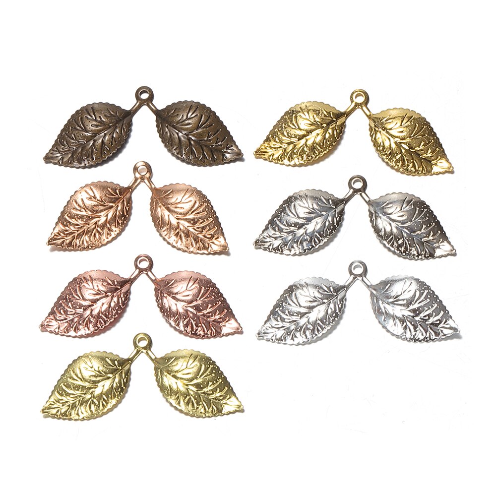 50pcs 13x32mm Leaf Pendant Charms European Style Silver/Gold Color jewelry Findings Supplier for DIY Necklace Bracelet Jewelry