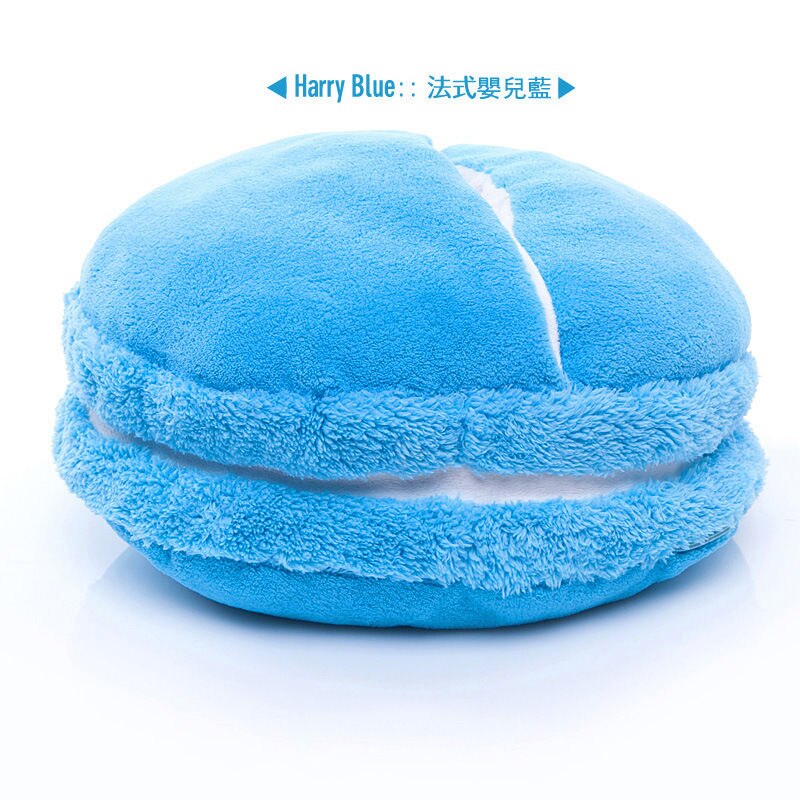 Macaron plys fodvarmer sko hjemmesko håndvarmer holde hånden eller maden varm blødt og plys materiale pink blå: Blå