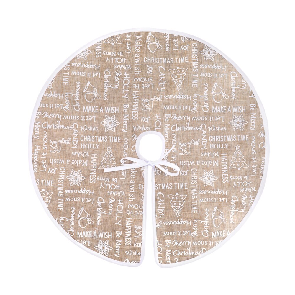 Kerstboomrok met letters, ronde vorm, kerstboomdecoratie, kerstboomschort voor kerstfeest en festival: Default Title