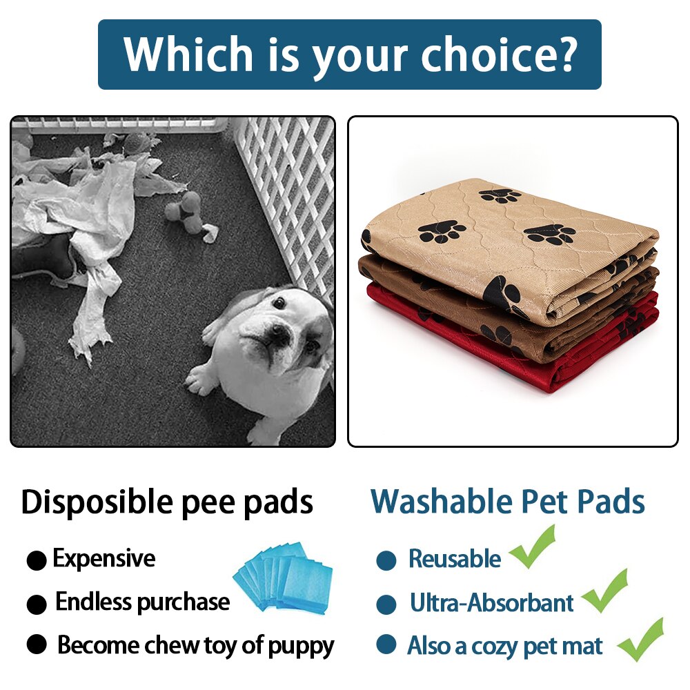 Coussin d'urine réutilisable pour chien, tapis lavable pour animaux de compagnie, absorbant l'urine, respirant, tapis d'entraînement pour chiens, housse de siège de voiture