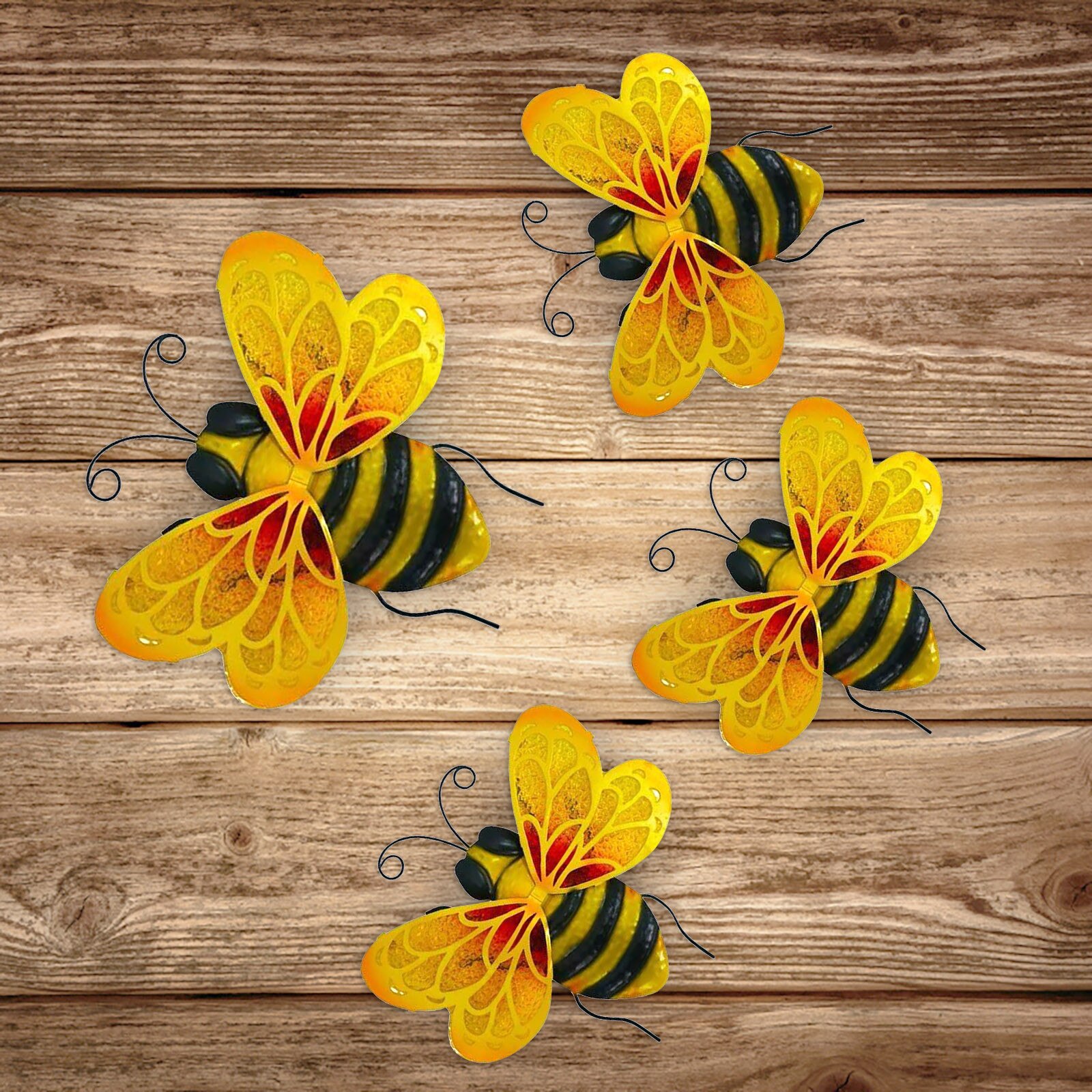 Figuras decorativas de Metal para decoración de jardín, suministros de exterior, acentos de abeja para jardín, # t1p