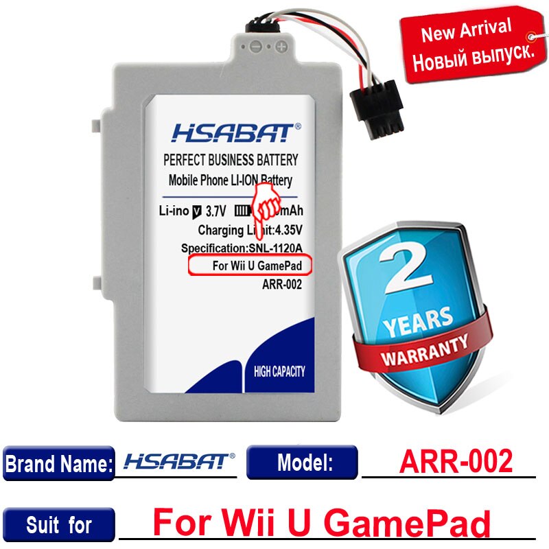 100% Original HSABAT 4100mAh ARR-002 batería para Wii U GamePad