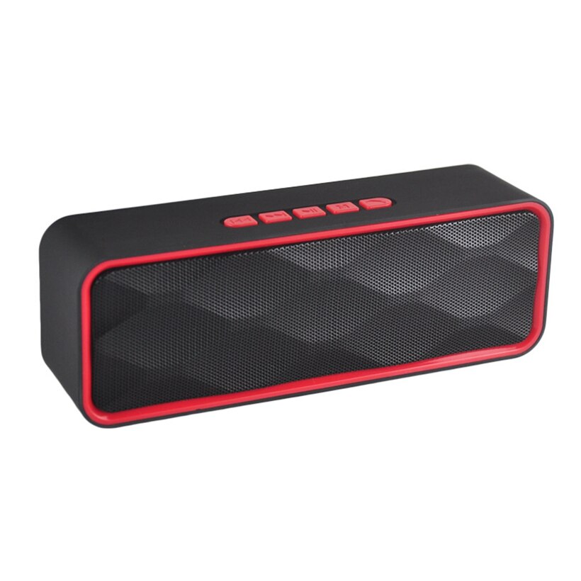Haut-parleur Bluetooth de table Portable ABS HiFi stéréo boîte de son basse haut-parleur mains libres appel USB haut-parleurs de basse soutien TF USB: Red
