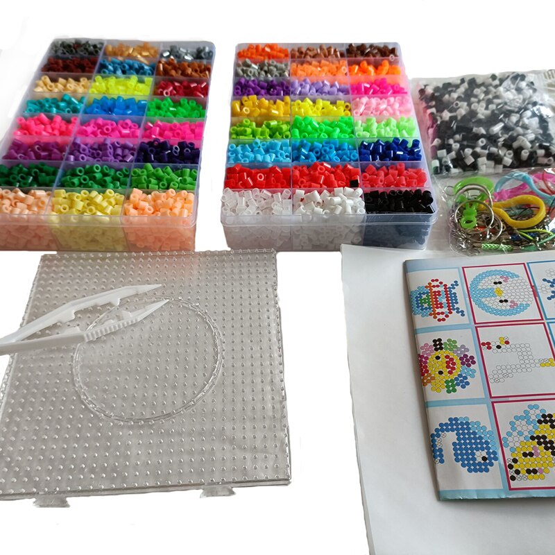 Kit de perles Perler 5mm/2.6mm, ensemble complet de perles Hama avec panneau perforé et fer, Puzzle 3D, jouet de bricolage pour enfants, jouet artisanal fait à la main,