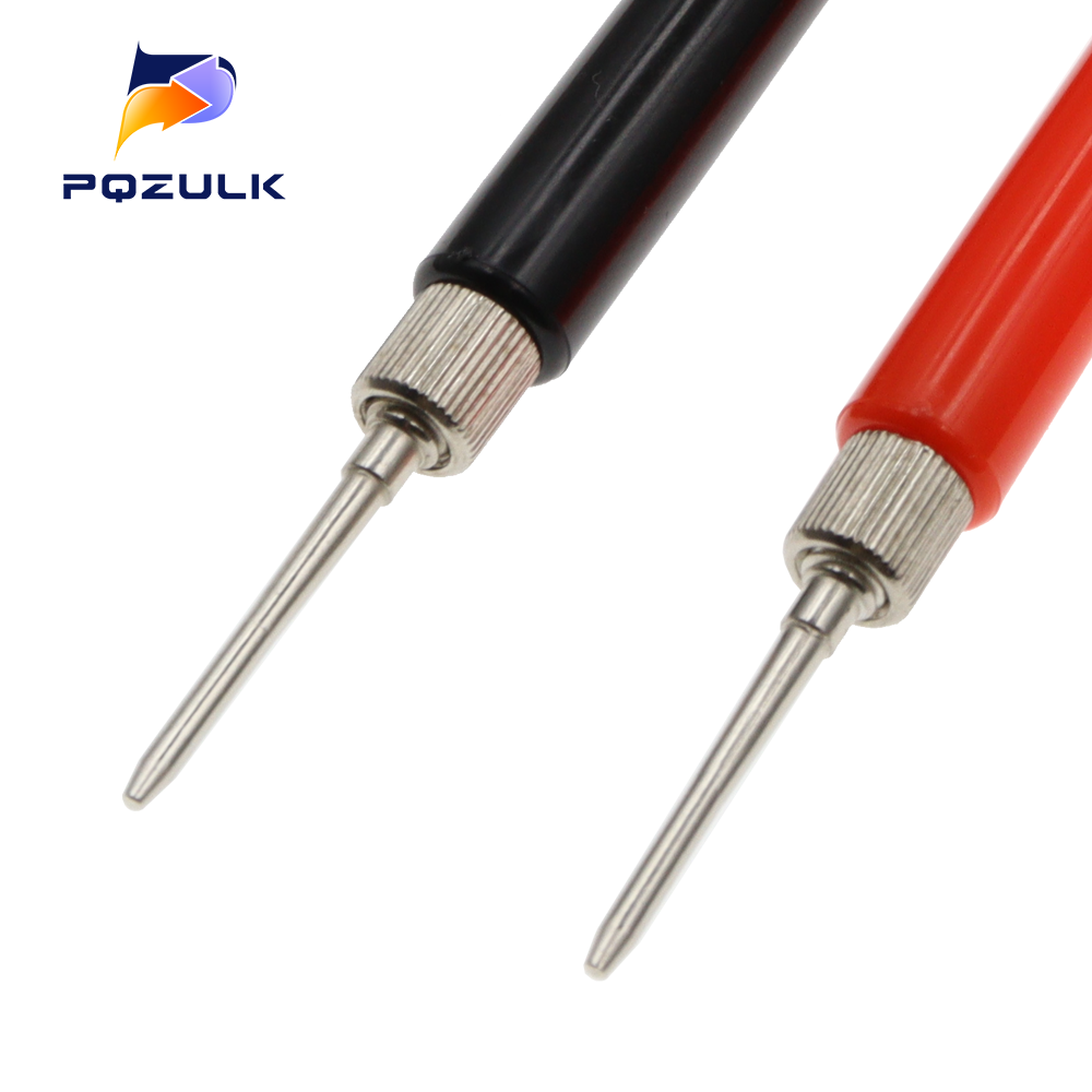 2PCS Multimeter Spring Test Probe Tip Insulated Test Hook Wire Connector Test Needles Electrical Test Probe Test Leads 128mm