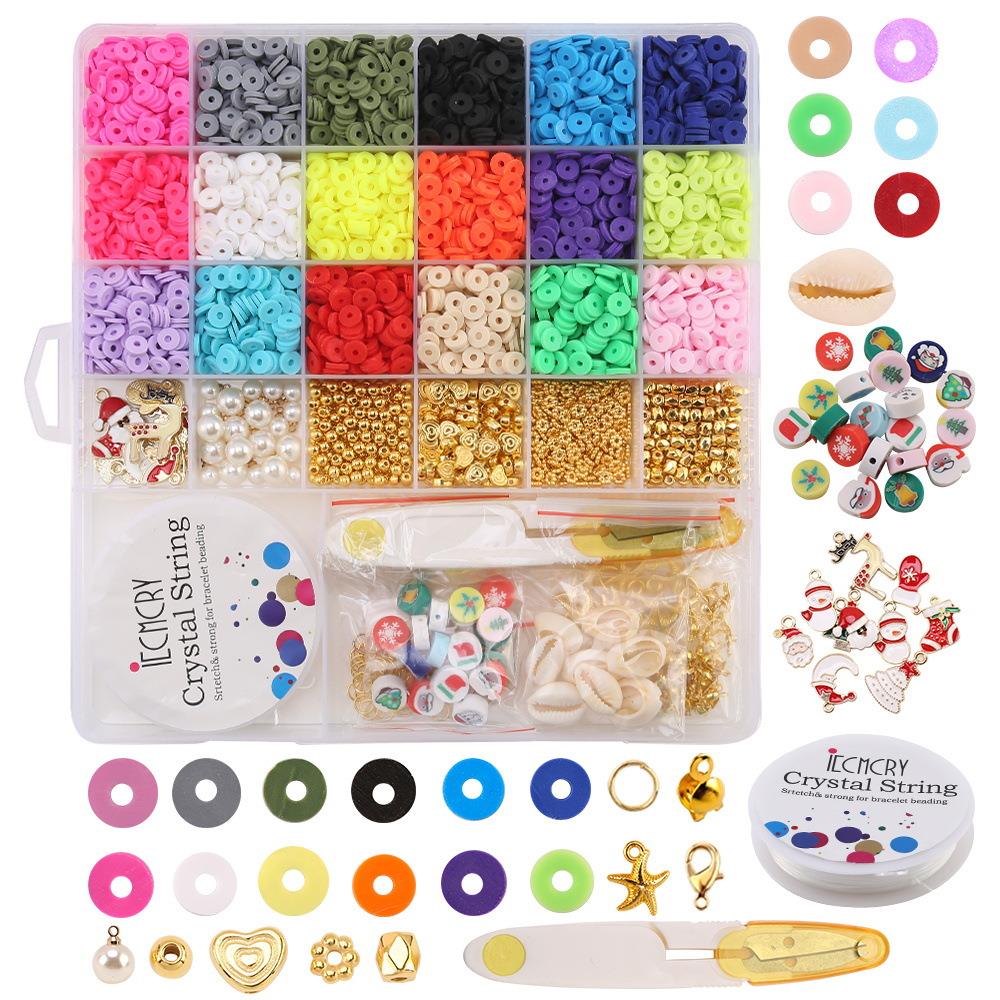 Letter/Christmas Style Polymer Clay Beads Bracelets Necklace Making Set Jewelry Making Kits DIY Handmade Accessories Supplies