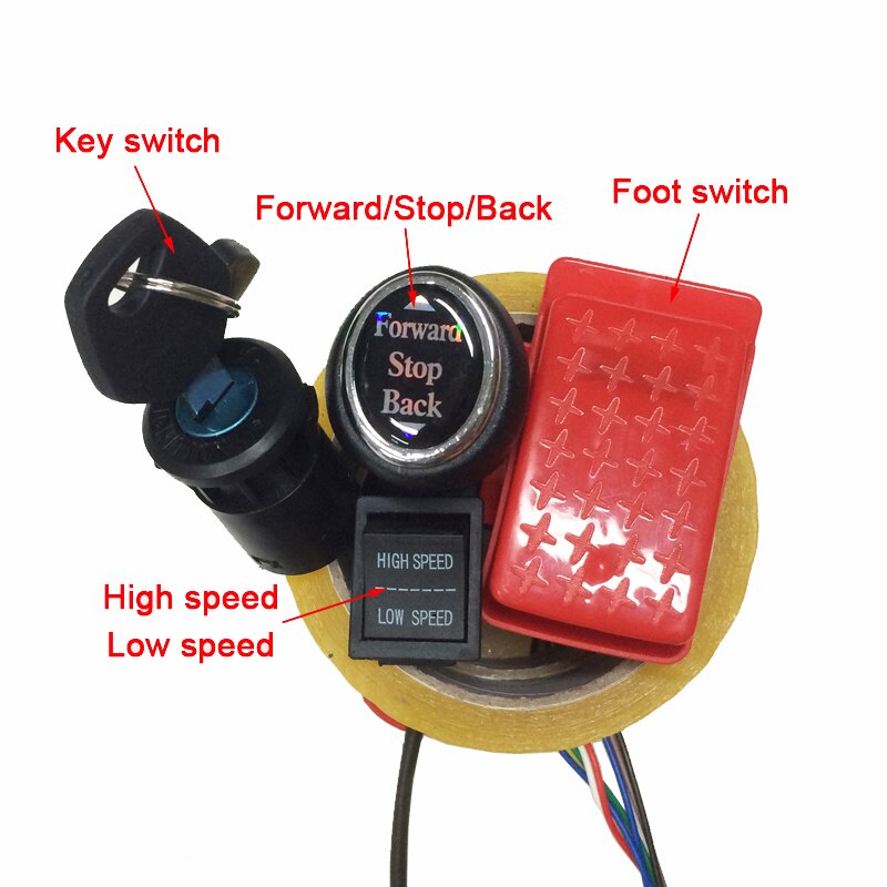 Kinderen Elektrische Auto Diy Gewijzigd, Draden Schakelaar En Motor Volledige Set, met 2.4G Bluetooth Afstandsbediening En Ontvanger