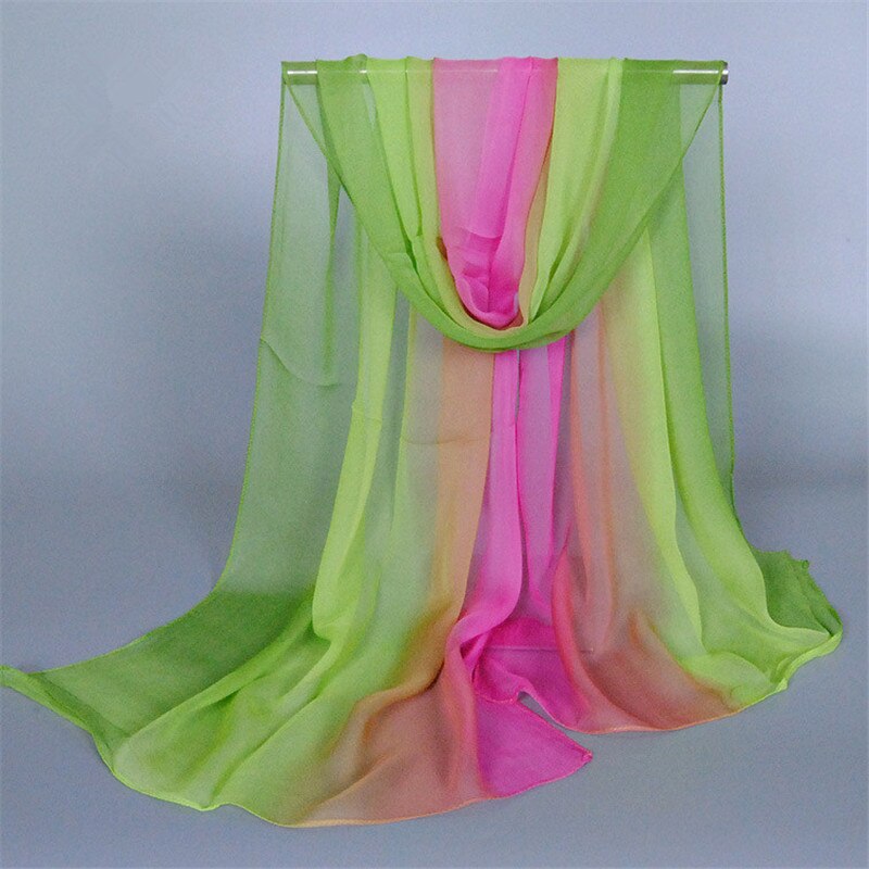 Foulard Hijab en mousseline de soie pour femme musulmane, nouvelle de luxe, châle de couleur dégradée, Poncho, Bandana, à la: 9