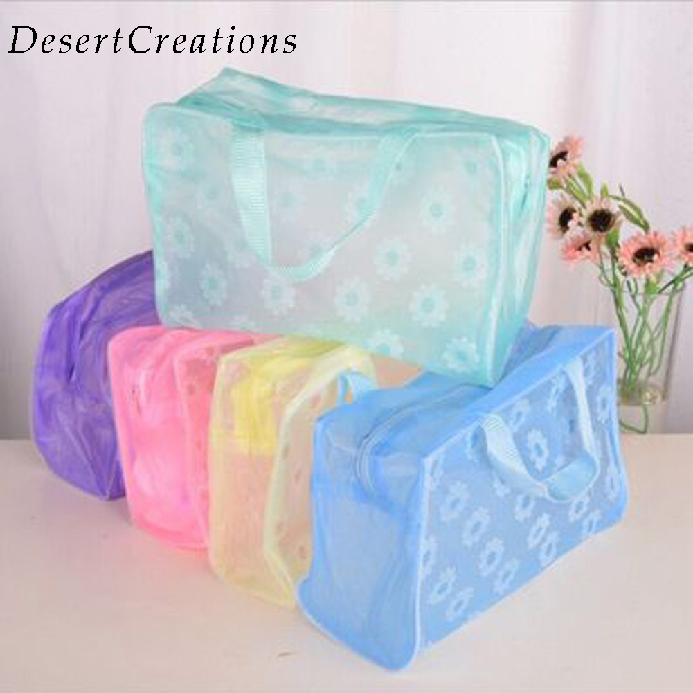 Waterproof PVC Makeup Cosmetics Bags Clear Transparent Travel Storage Box Wash Bathing Make Up Bag
